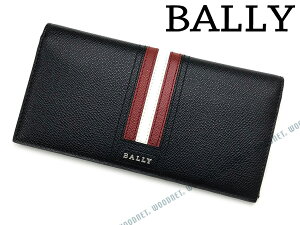 BALLY 長財布 バリー ブラック×レッド×ホワイト メンズ 型押しレザー TALIRO-LT-10 ブランド