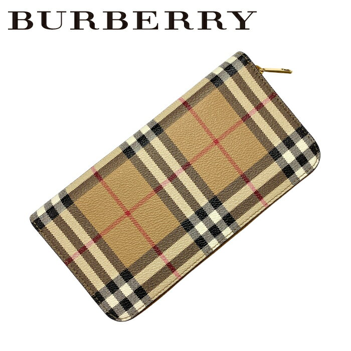 バーバリー 財布（レディース） BURBERRY 長財布 バーバリー レディース 小銭入れあり ジップアラウンド ベージュチェック柄 8070598-vintagebrown ブランド