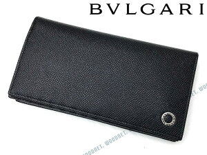 BVLGARI 長財布 ブルガリ メンズ 2つ折り 型押しレザー ブラック 283810 ブランド