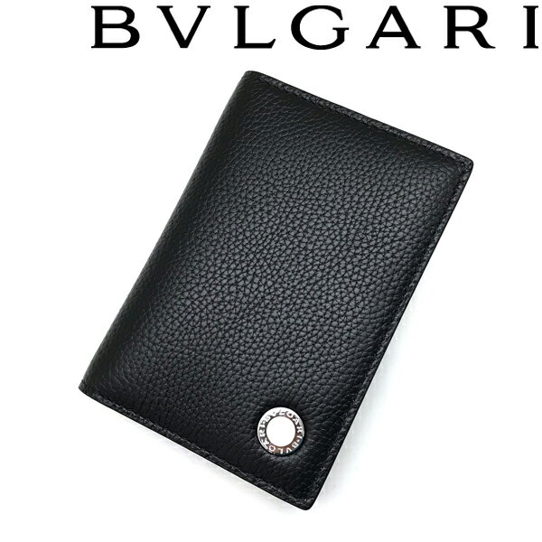 BVLGARI カードケース ブルガリ・ブルガリ マン メンズ 型押しレザー ブラック 290667 ブランド