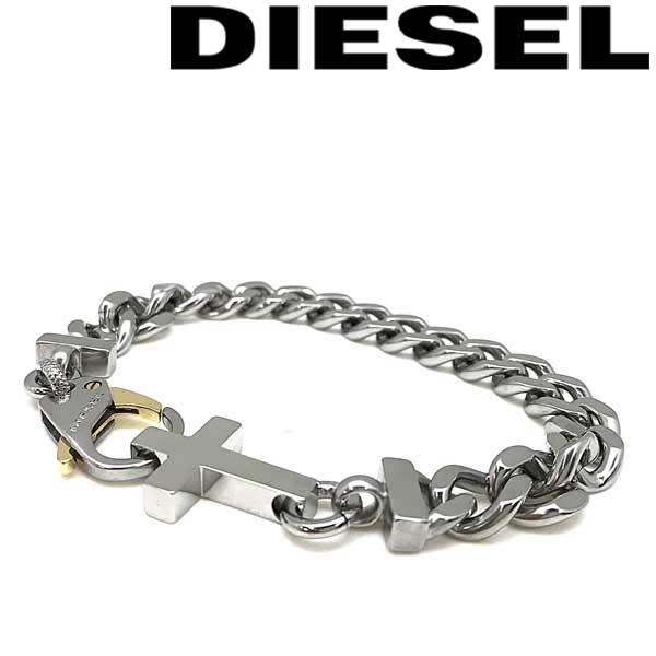 ディーゼル ブレスレット メンズ DIESEL ブレスレット ディーゼル メンズ&レディース シルバー クロス ブレスレット DX11470401 ブランド