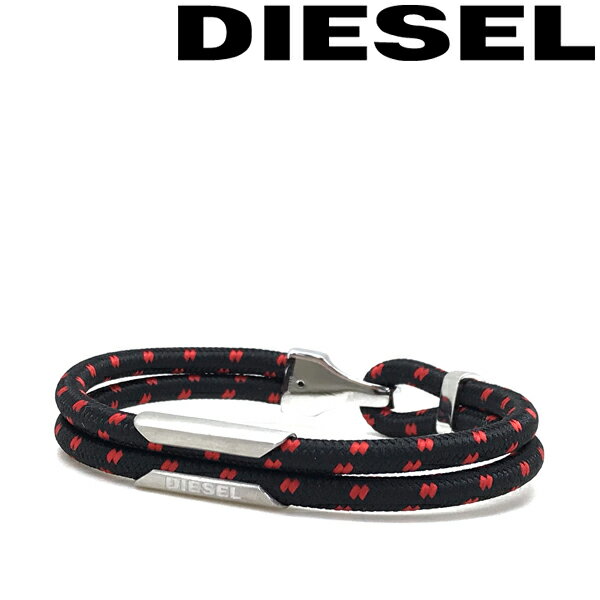 ディーゼル ブレスレット メンズ DIESEL ブレスレット ディーゼル メンズ&レディース ブラック×レッド×シルバー DX1235040 ブランド