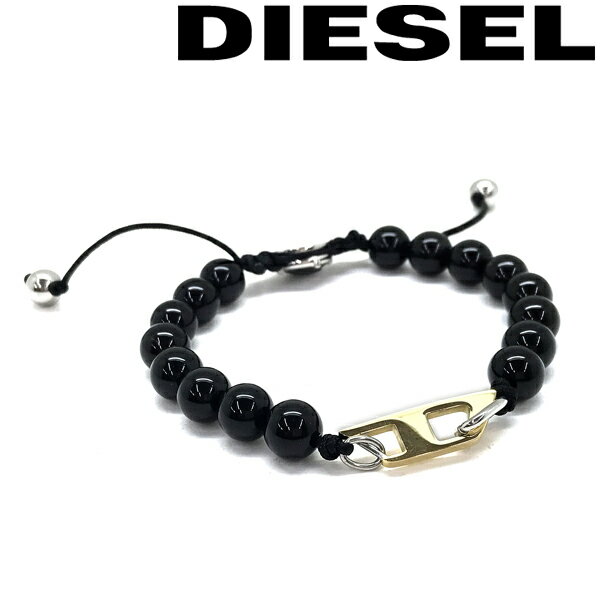 ディーゼル ブレスレット メンズ DIESEL ブレスレット ディーゼル メンズ&レディース ブラック×ゴールド Dロゴ DX1341040 ブランド