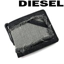 DIESEL 財布 ディーゼル メンズ レディース 二つ折り ブラックデニム X08799-P4653-T8013 ブランド