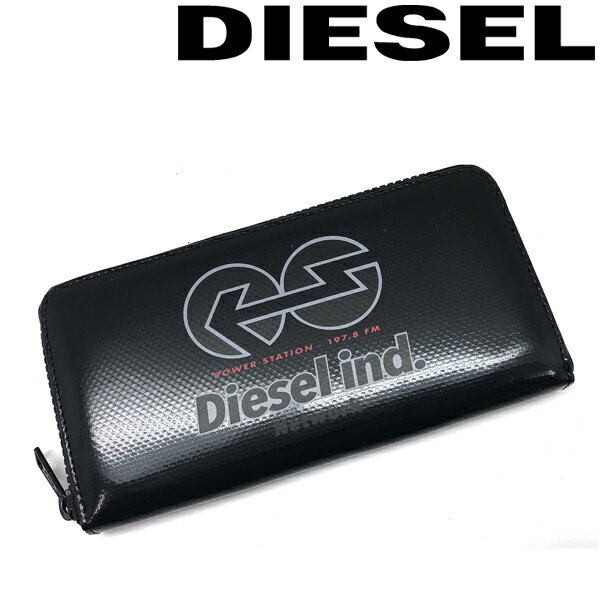 ディーゼル 財布（メンズ） DIESEL 長財布 ディーゼル メンズ&レディース ジップアラウンド GARNET ロゴ ブラック X08995-P4635-T8013 ブランド