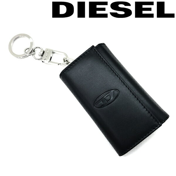 レザー キーケース（メンズ） DIESEL キーケース ディーゼル メンズ&レディース レザー ブラック X09010-PR227-H3778 ブランド キーホルダー