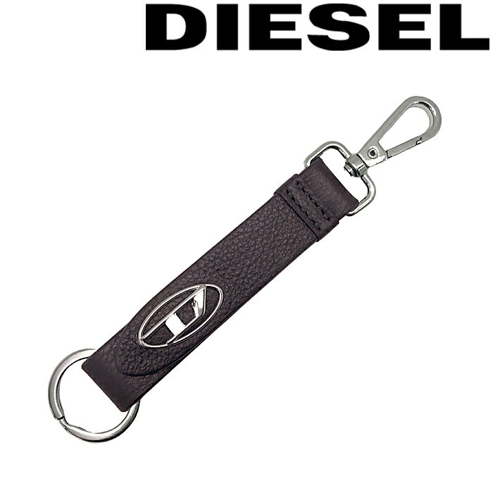 ディーゼル キーホルダー（レディース） DIESEL キーホルダー ディーゼル メンズ&レディース キーリング HISSU EVO レザー ブラウン x09684-p0685-t2184 ブランド