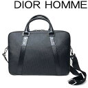 DIOR HOMME バッグ ディオールオム メンズ 2WAYショルダー ブリーフケース コーティングキャンバス×レザー モノグラム柄 ブラック 1ABBR108-XXVH03E ブランド