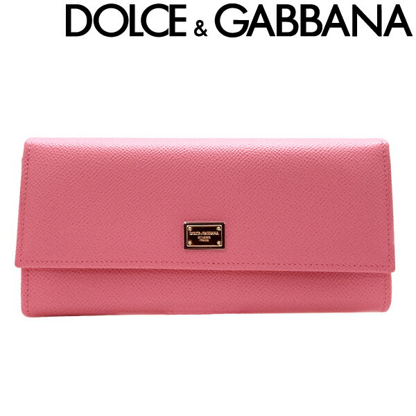 Ｄ＆Ｇ 財布（メンズ） DOLCE&GABBANA 長財布 ドルチェ＆ガッバーナ レディース 型押しレザー ピンク BI0087-A1001-80424 ブランド