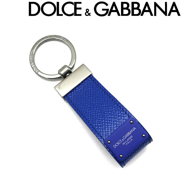 DOLCE&GABBANA キーホルダー キーリング ドルチェ＆ガッバーナ メンズ&レディース 型押しレザー ブルー BP1371-AZ602-8H644 ブランド