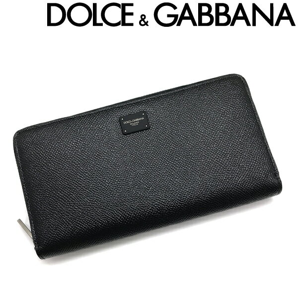 DOLCE&GABBANA 長財布 ドルチェ＆ガッバーナ メンズ&レディース 型押しレザー ジッパーアラウンド ブラック BP1672-AZ602-80999 ブランド