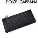 Ｄ＆Ｇ 財布（メンズ） DOLCE&GABBANA コンパクト財布 ミニ長財布 小さい財布 薄い 小型 スリム カードケース ドルチェ＆ガッバーナ メンズ&レディース 型押しレザー コインケース ブラック BP2172-AZ602-80999 ブランド