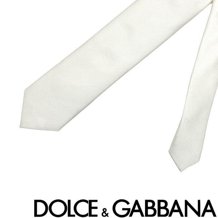 DOLCE&GABBANA ネクタイ ドルチェ＆ガッバーナメンズ シルク ホワイト【剣先幅：6cm】 gt149e-g0ub1-w0001 ブランド