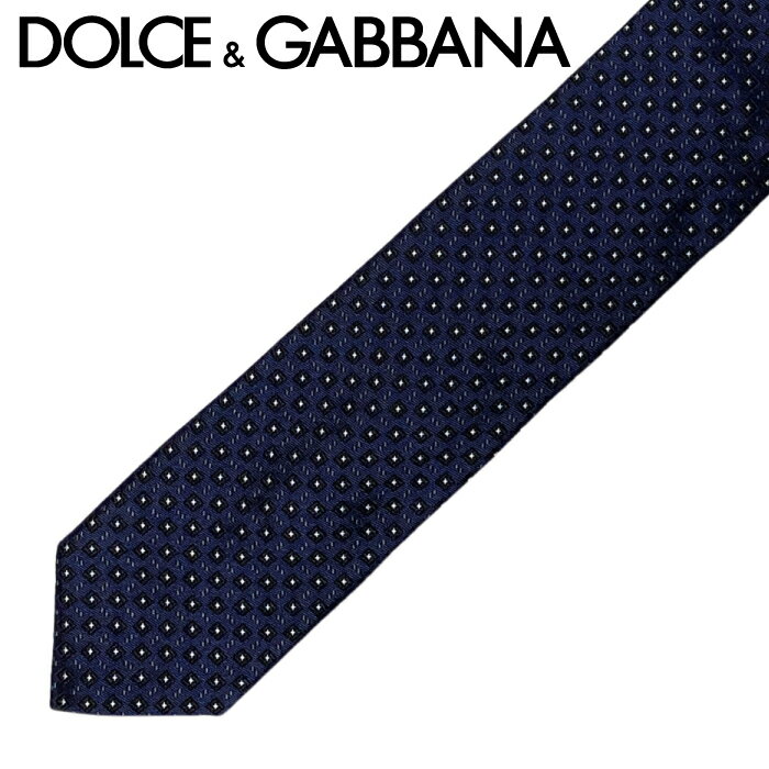 ドルガバ ネクタイ DOLCE&GABBANA ネクタイ ドルチェ＆ガッバーナ メンズ シルク イタリア ネイビー×ホワイト【剣先幅：6cm】 gt149e-gh458-b0065 ブランド