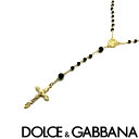 ドルガバ ネックレス（メンズ） DOLCE&GABBANA ネックレスドルチェ＆ガッバーナ メンズ&レディース クロス十字架 ロザリオ ゴールド×ブラック WNG102-W0001-ZOO00 ブランド