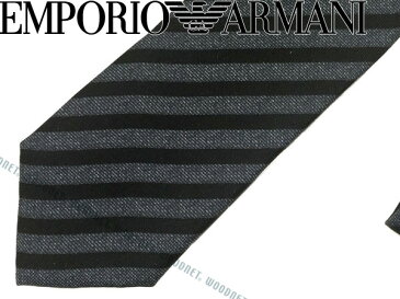 EMPORIO ARMANI エンポリオアルマーニ シルク ネクタイ グレー×ブラック 340049-7A504-00020 ブランド ビジネス/メンズ/男性用