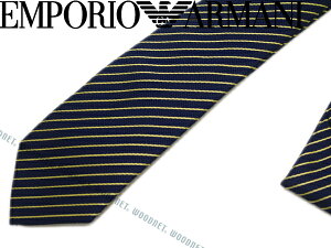 EMPORIO ARMANI エンポリオアルマーニ シルクネクタイ ネイビー×イエロー 340049 -7P632-00036 ブランド ビジネス/メンズ/男性用