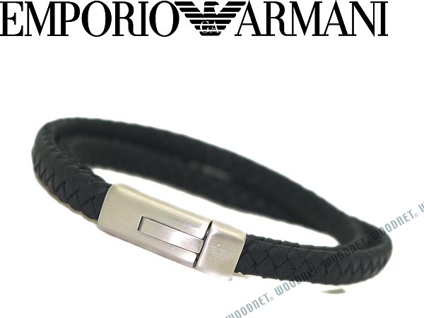 エンポリオアルマーニ ブレスレット メンズ エンポリオアルマーニ ブレスレット EMPORIO ARMANI ブラック×シルバー 2重巻きアクセサリー EGS2176040 ブランド/メンズ&レディース/男性用&女性用