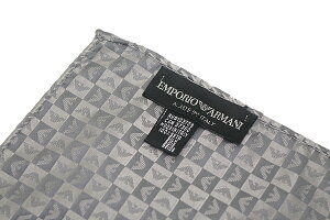 EMPORIO ARMANI ポケットチーフ エンポリオアルマーニ メンズ イーグルロゴ柄 シルク ライトグレー 340033-612-11341 ブランド