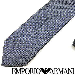 EMPORIO ARMANI ネクタイ エンポリオアルマーニ イーグルロゴ柄 シルク サファイア 340049-613-13833 ブランド ビジネス/メンズ/男性用