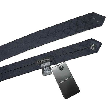EMPORIO ARMANI ネクタイ エンポリオアルマーニ メンズ ロゴ柄 シルク マリンブルー 340049-615-00637 ブランド ビジネス