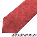 EMPORIO ARMANI ネクタイ エンポリオアルマーニ メンズ ロゴ柄シルク レッド 赤 340049-615-05573 ブランド
