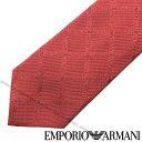 アルマーニ ネクタイ EMPORIO ARMANI ネクタイ エンポリオアルマーニ メンズ ロゴ柄シルク レッド 赤 340049-615-05573 ブランド