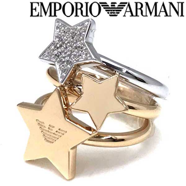 アルマーニ 指輪 EMPORIO ARMANI リング・指輪 エンポリオアルマーニ メンズ&レディース ゴールド×シルバー 3連 EG3366221