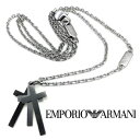 EMPORIO ARMANI クロスネックレス エンポリオアルマーニ【生産終了】【在庫処分特価】【廃番モデル！】 メンズ＆レディース 3連 クロス 十字架 シルバーチェーン EGS2472040 ブランド チョーカー ペンダント チャーム