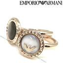 アルマーニ 指輪 EMPORIO ARMANI リング・指輪 エンポリオアルマーニ メンズ&レディース ゴールド×ブラックパール×ホワイトパール 2連 EGS2561221 ブランド