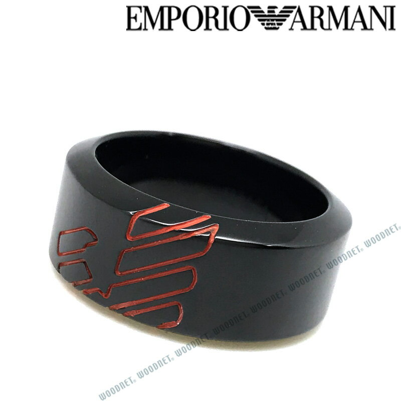 EMPORIO ARMANI リング・指輪 エンポリオアルマーニ メンズ&レディース マットブラック×レッド EGS2594001 ブランド