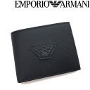 EMPORIO ARMANI 2つ折り財布 エンポリオアルマーニ メンズ レディース 小銭入れあり ロゴ レザー ブラック Y4R165-Y019V-81072 ブランド