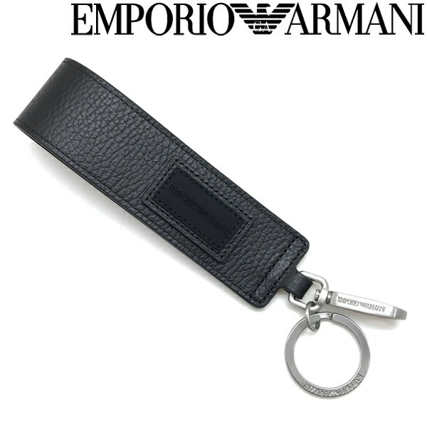 レザー キーケース（メンズ） EMPORIO ARMANI キーホルダー エンポリオアルマーニ メンズ&レディース レザー 大きめ ブラック Y4R329-Y076E-80001 ブランド キーリング キーケース