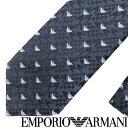 EMPORIO ARMANI ネクタイ エンポリオアルマーニ メンズ イーグルロゴ柄 シルク ブルー 青系【剣先幅：7.5cm】 340075-603-00035 ブランド