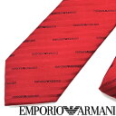 エンポリオ アルマーニ ネクタイ EMPORIO ARMANI ネクタイ エンポリオアルマーニ メンズ ストライプロゴ柄 シルク レッド 赤【剣先幅：7.5cm】 340075-605-00375 ブランド