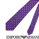 EMPORIO ARMANI ネクタイ エンポリオアルマーニ メンズ イーグルロゴ柄 シルク バイオレット【剣先幅：8.5cm】 340182-616-00090 ブランド