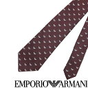 EMPORIO ARMANI ネクタイ エンポリオアルマーニ メンズ イーグルロゴ柄 シルク バーガンディー【剣先幅：8.5cm】 340182-616-00276 ブランド