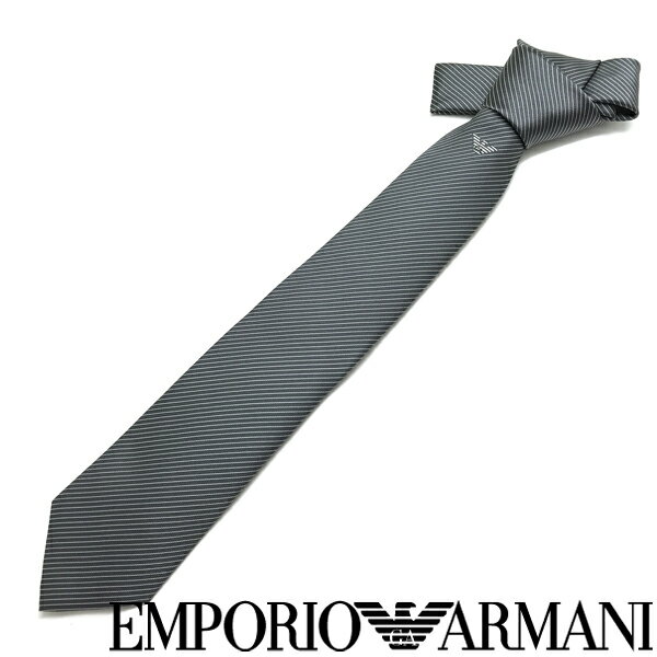 EMPORIO ARMANI ネクタイ エンポリオアルマーニ メンズ シルク ストライプ グレー 【剣先幅：7.5cm】 340275-624-00041 ブランド 1