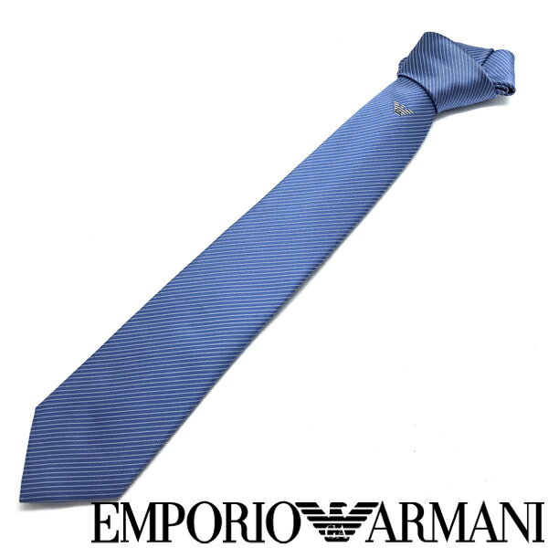 EMPORIO ARMANI ネクタイ エンポリオアルマーニ メンズ シルク ストライプ ライトブルー 青 【剣先幅：7.5cm】 340275-624-00931 ブランド