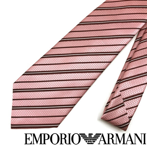 EMPORIO ARMANI ネクタイ エンポリオアルマーニ メンズ ストライプ シルク ピンク×レッド×ホワイト 【剣先幅：8.5cm】 340282-638-00070 ブランド