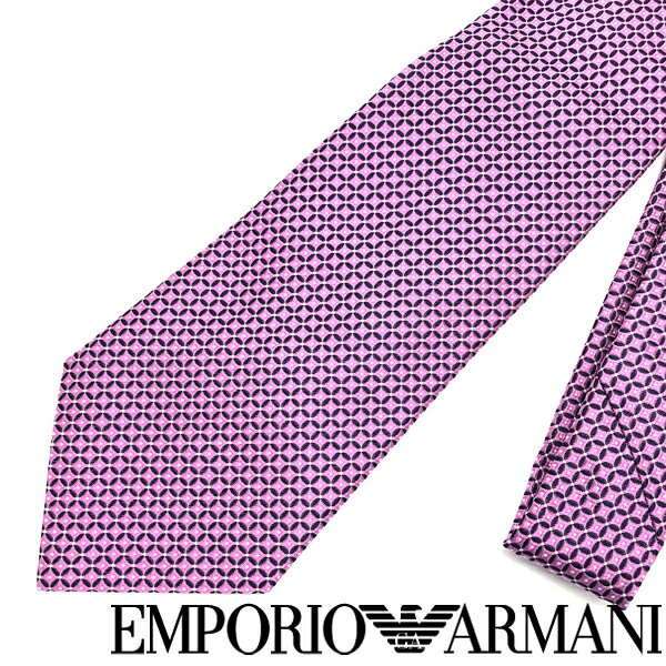 エンポリオ アルマーニ ネクタイ EMPORIO ARMANI ネクタイ エンポリオアルマーニ メンズ シルク ソフトフクシアピンク×ブラック×シルバー 【剣先幅：8.5cm】 340282-642-09872 ブランド