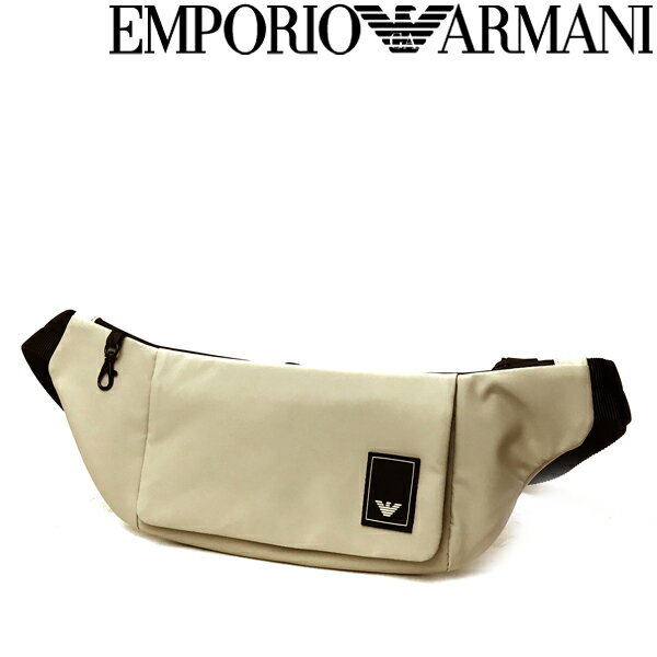 EMPORIO ARMANI ベルトバッグ エンポリオ アルマーニ メンズ&レディース ナイロン製 トラベルエッセンシャル ベージュ×ブラック Y4O361-Y104V-83198 ブランド ウェストポーチ ボディバッグ