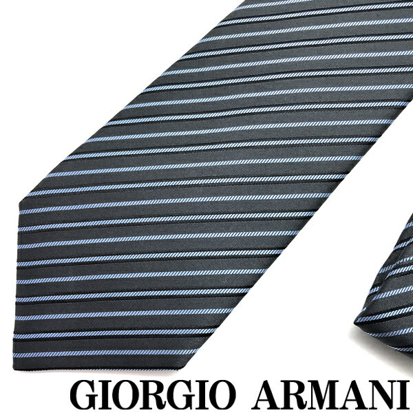 GIORGIO ARMANI ネクタイ ジョルジオアルマーニ メンズ シルク ストライプ グレー 【剣先幅:8cm】 360054-907-00041 ブランド