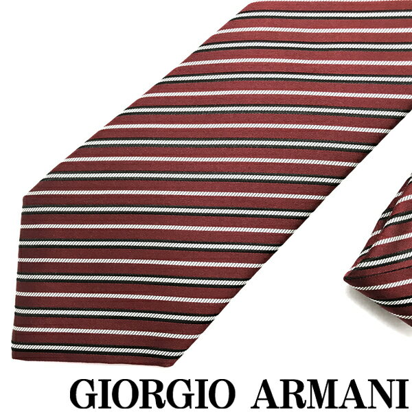 GIORGIO ARMANI ネクタイ ジョルジオアルマーニ メンズ シルク ストライプ レッド 赤 【剣先幅:8cm】 360054-907-00174 ブランド