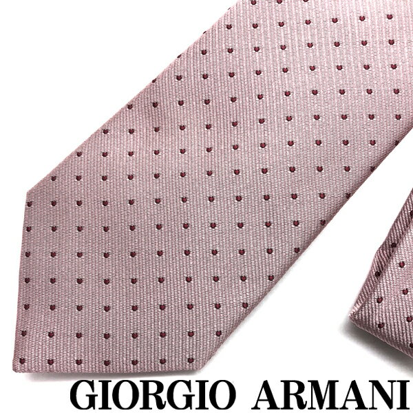 GIORGIO ARMANI ネクタイ ジョルジオアルマーニ メンズ シルク ドット ピンク 【剣先幅:8cm】 360054-925-00070 ブランド