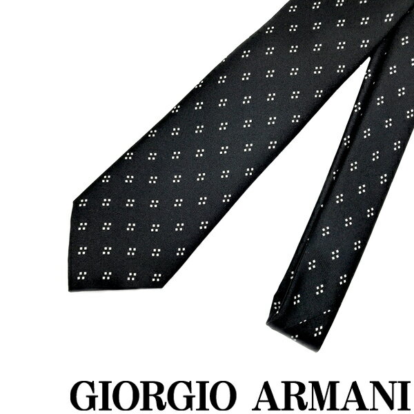 GIORGIO ARMANI ネクタイ ジョルジオアルマーニ メンズ シルク ブラック 黒【剣先幅:7cm】 360254-802-00020 ブランド