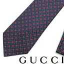 グッチ ネクタイ GUCCI ネクタイ グッチ メンズシルク クローバー柄×GGロゴ ネイビー×レッド 紺×赤 597126-4E002-4174 ブランド