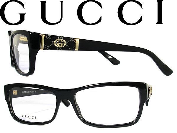 【楽天市場】【送料無料】メガネフレーム グッチ GUCCI 眼鏡 めがね ブラック×シャンパンゴールド GUC-GG-3133-807