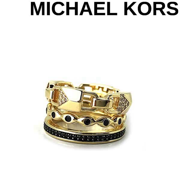 指輪 MICHAEL KORS リング・指輪 マイケルコース レディース ロゴ ゴールド×ブラック MKC1150AR931 ブランド