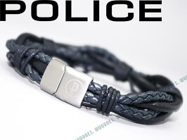 【送料無料】レザーブレスレットPOLICEブラック×ネイビーポリスCOMBO-01WN0006ブランド/メンズ&レディース/男性用&女性用